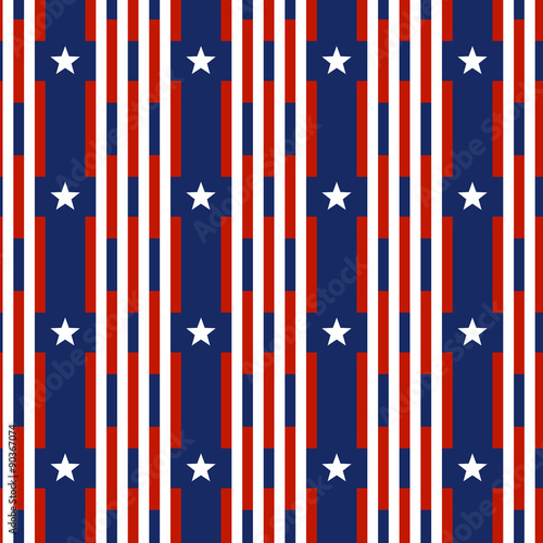 Seamless patterns with stars and Stripes - Ornamental Design American Flag style. Endless texture can be used for printing onto fabric and paper or scrap booking