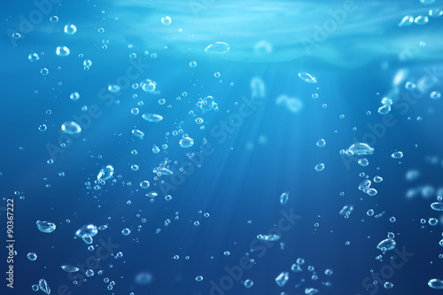 Fototapeta air bubbles under water