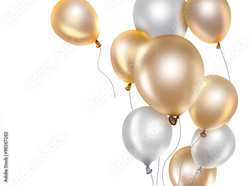 Foto gold and white balloons