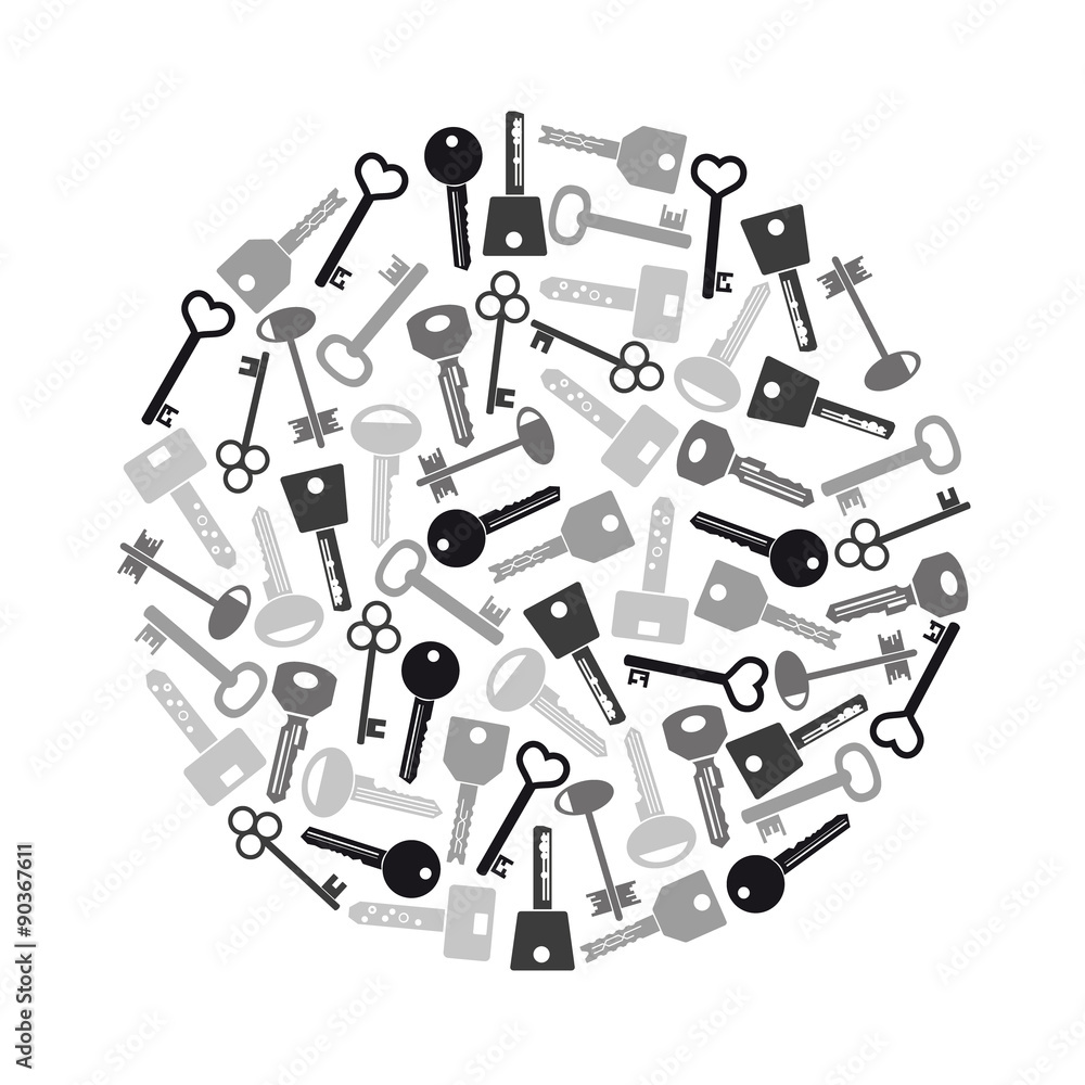 various grayscale keys symbols for open a lock eps10 various grayscale keys symbols for open a lock eps10