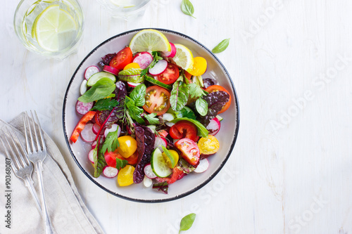 healthy salad with fresh summer vegetables