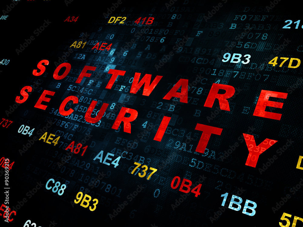 Safety concept: Software Security on Digital background Safety concept: Software Security on Digital background