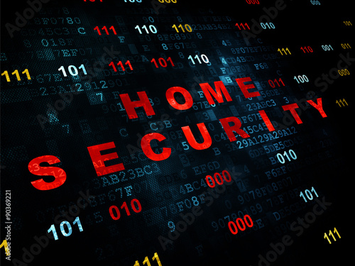 Protection concept: Home Security on Digital background