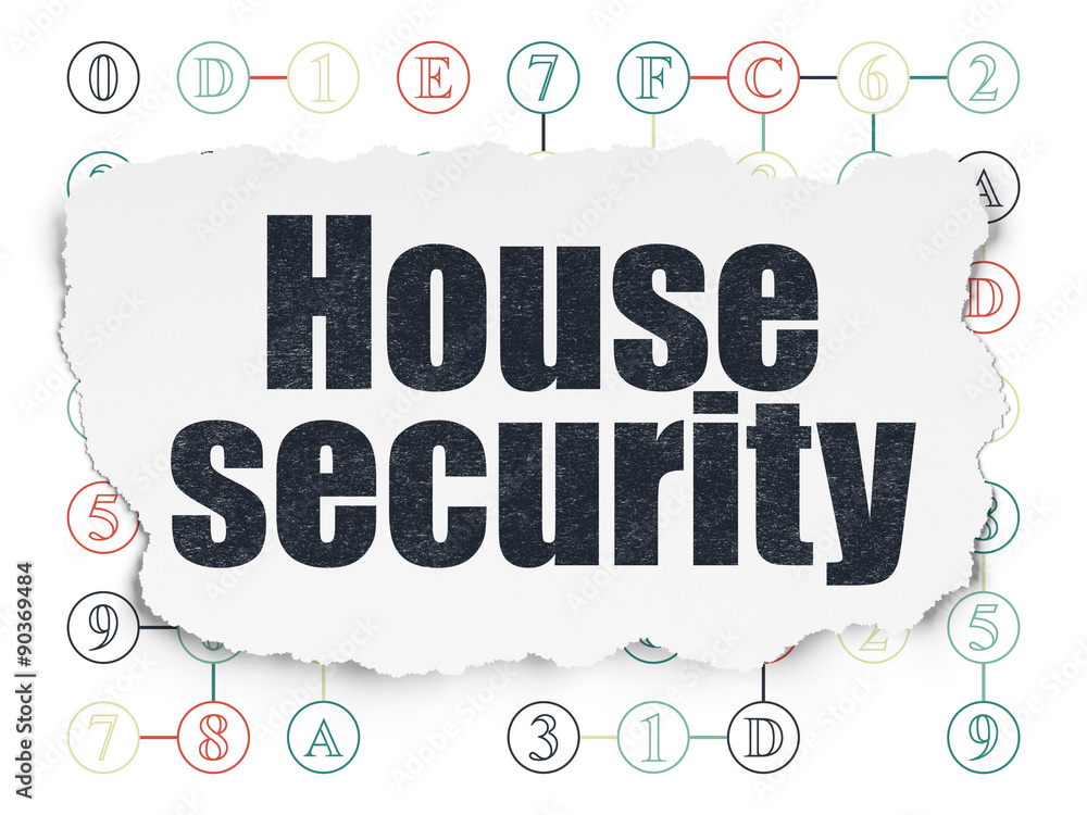 Privacy concept: House Security on Torn Paper background Privacy concept: House Security on Torn Paper background