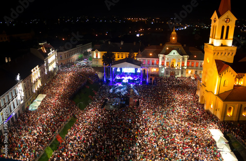 Crowds of people on a big musical concert, Photography