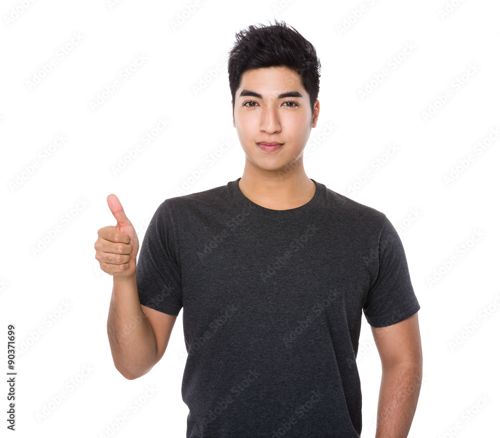 Asian young man with thumb up Asian young man with thumb up