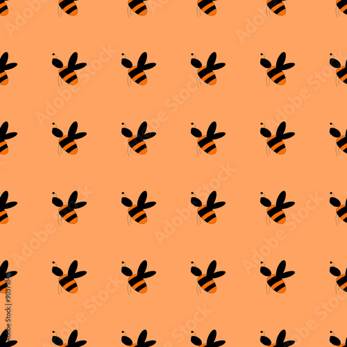 Honeybee seamless pattern