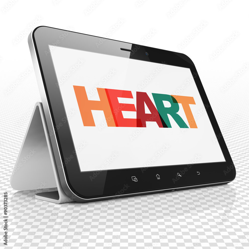 Health concept: Tablet Computer with Heart on display Health concept: Tablet Computer with Heart on display