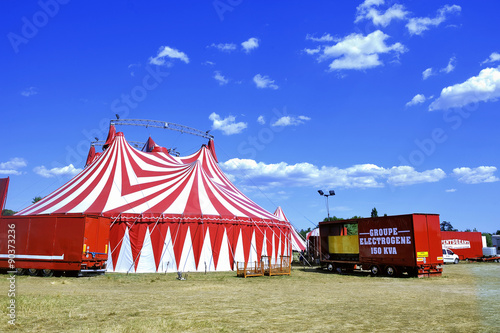 circus tent installed ready for representation