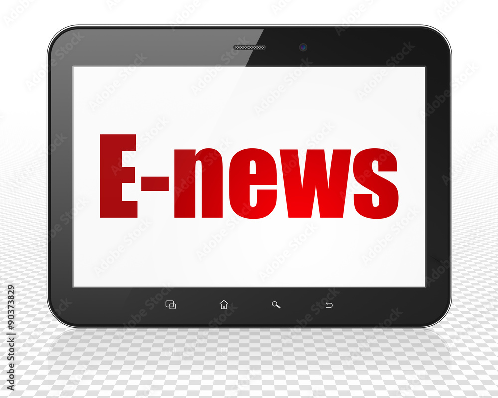 News concept: Tablet Pc Computer with E-news on display News concept: Tablet Pc Computer with E-news on display