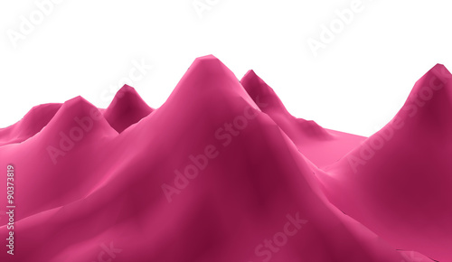 Canvas-taulu Mountain abstract rendered on white background