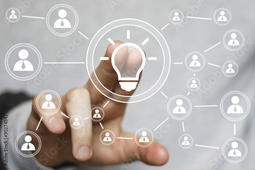 Button idea bulb business online icon