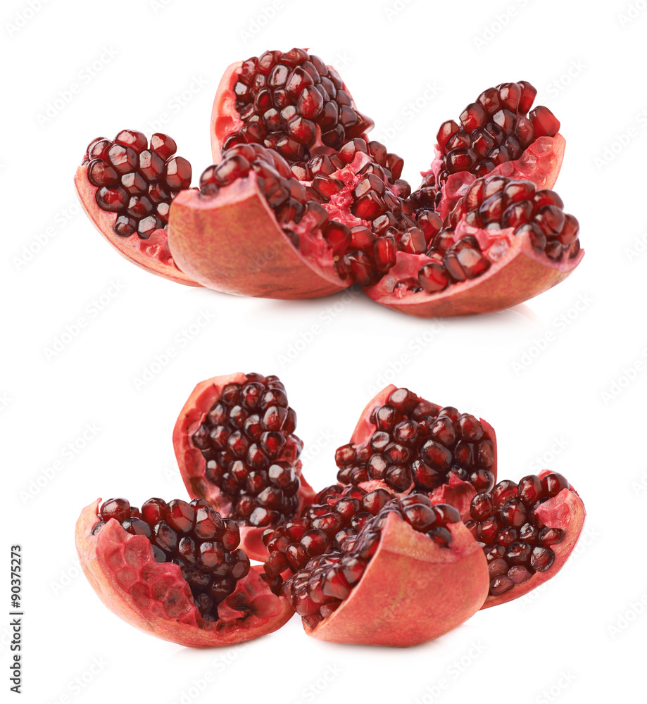 Split open pomegranate fruit Split open pomegranate fruit