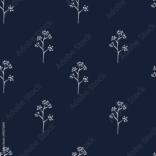 Seamless hand-drawn floral ...