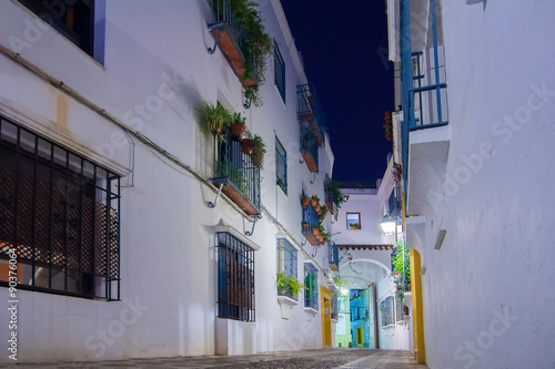 Streets of typical white houses of the city of Cordoba, Spain