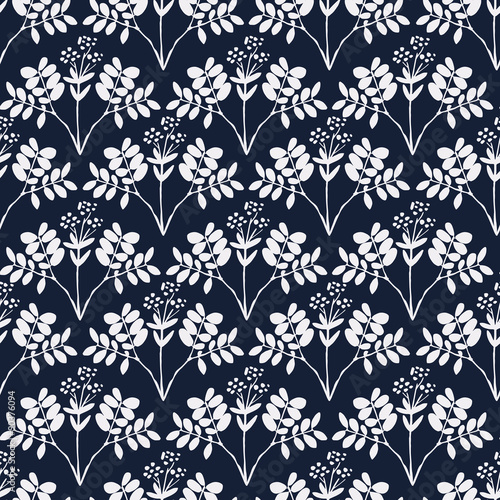 Seamless hand-drawn floral ...