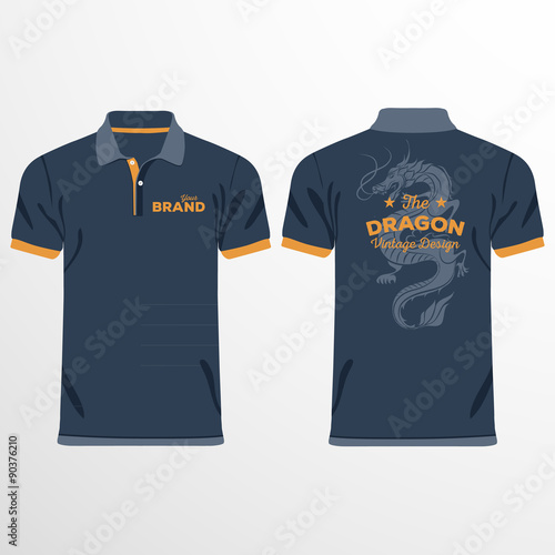 Color men polo shirts. Design template. Vector illustration