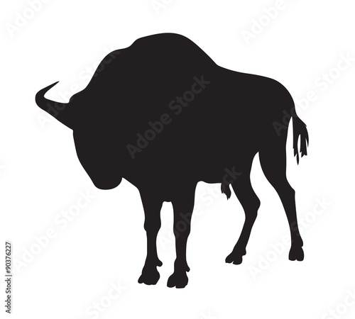 Fényképezés black silhouette of aurochs