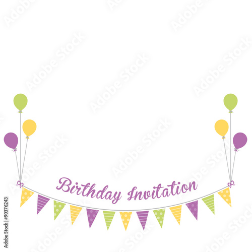 Garland with "Birthday Invitation"