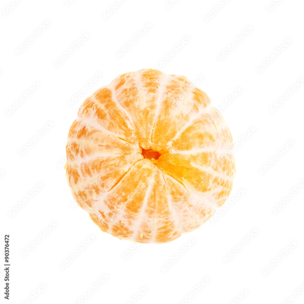 Fresh juicy tangerine fruit isolated over the white background Fresh juicy tangerine fruit isolated over the white background