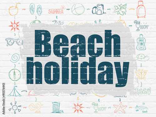 Travel concept: Beach Holiday on wall background