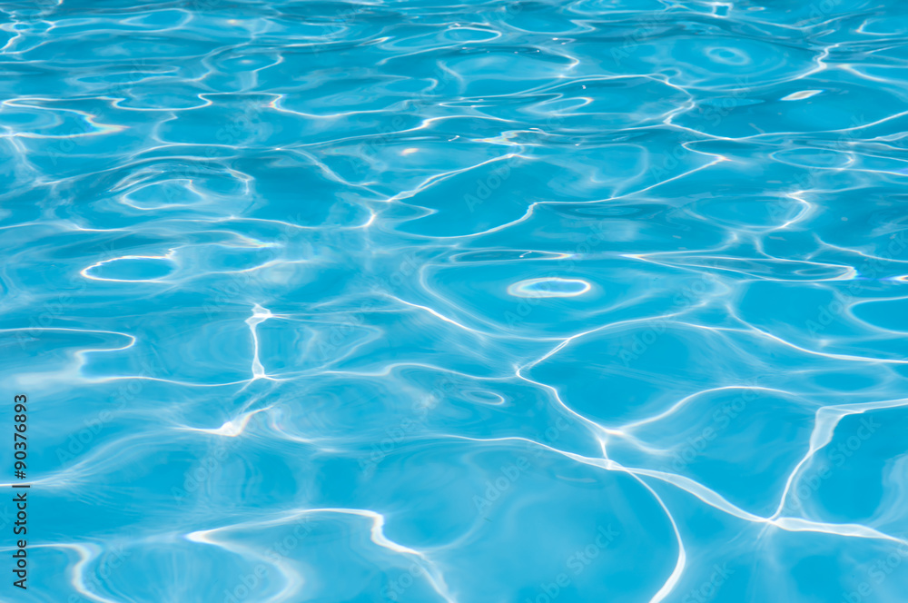 Pattern of blue water surface in swimming pool