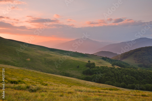Colorful summer landscape in the Carpathian mountains © physyk