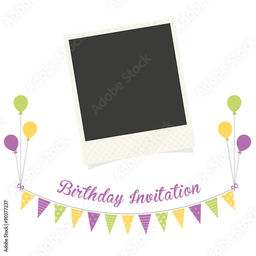 Sweet Garland "Happy Birthday"  with Polaroid