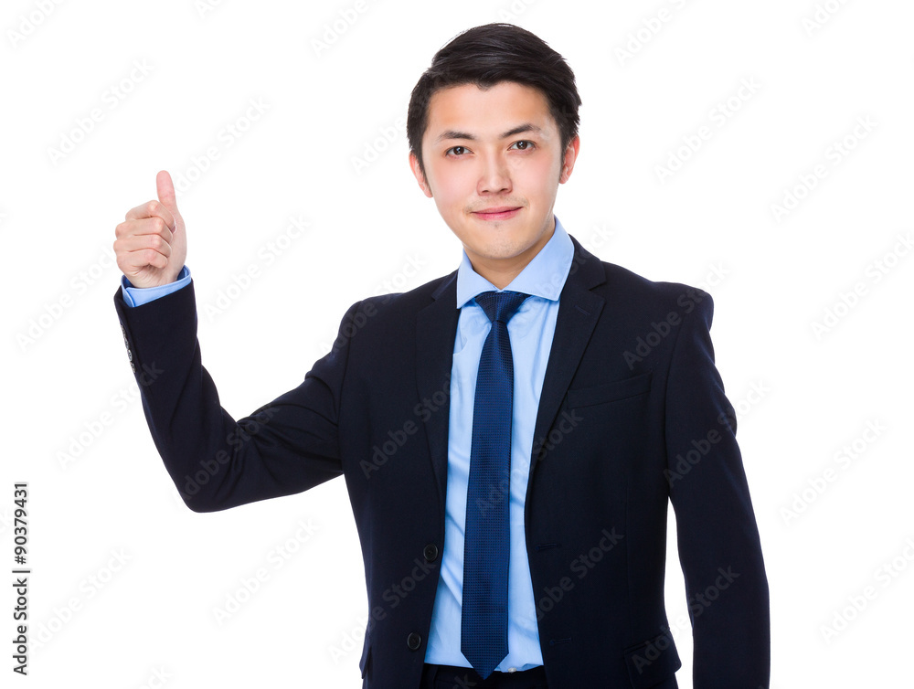 Asian young businessman with thumb up gesture Asian young businessman with thumb up gesture