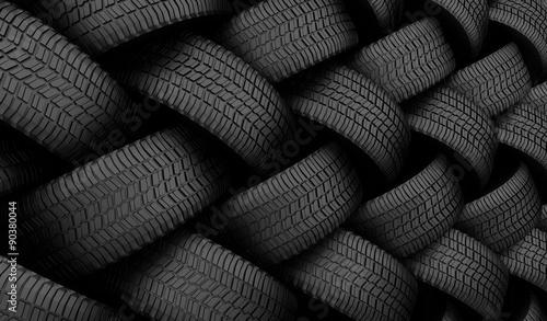 Black tire rubber. photo