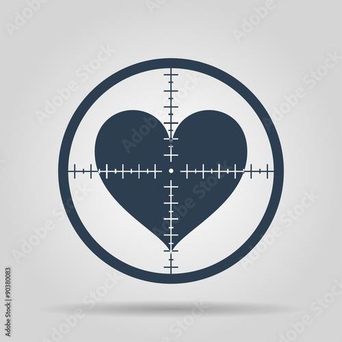 crosshair icon with a heart.
