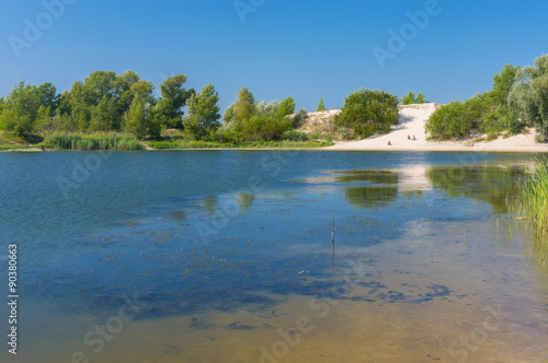 Summer on a Dnepr river near Kremenchuk city  Ukraine