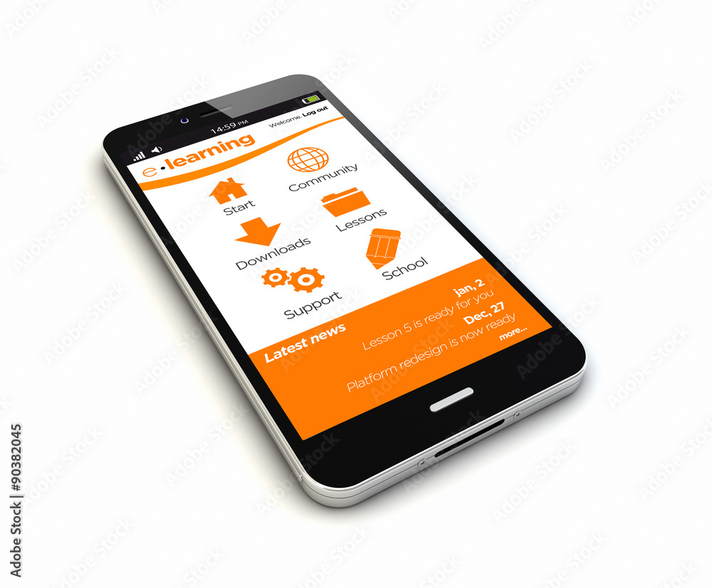 Fototapeta premium smartphone e-learning render