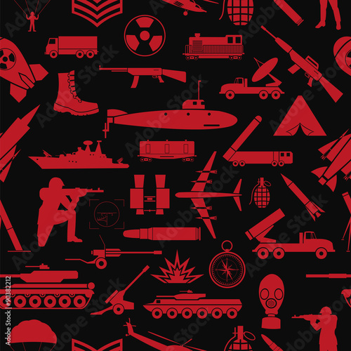 Military background. Seamless pattern. Military elements, armore