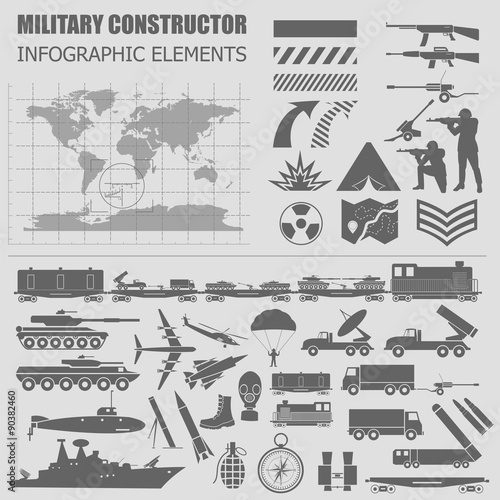 Military infographic template. Vector illustration with Top powe