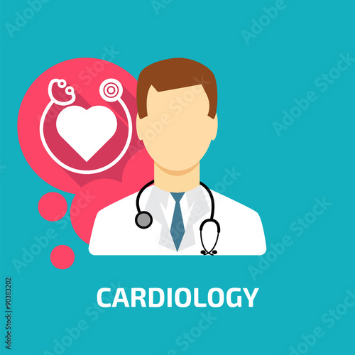 cardiologist icon flat style