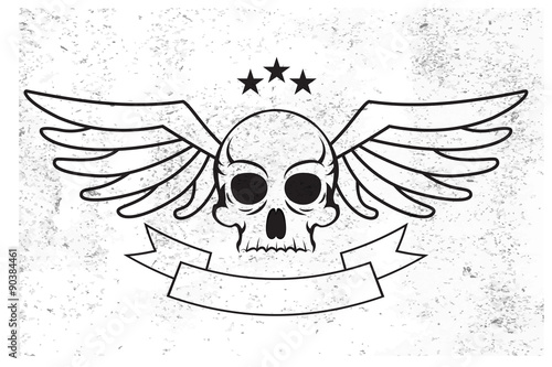 Wings skull logo