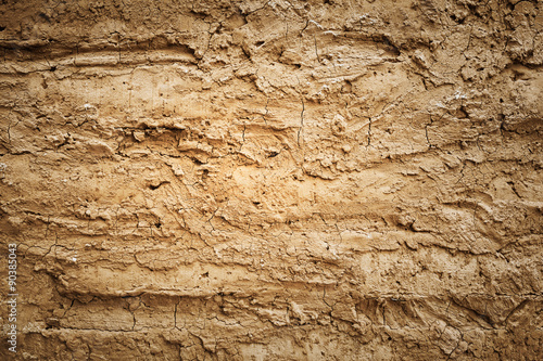 Texture of soil wall of traditional house