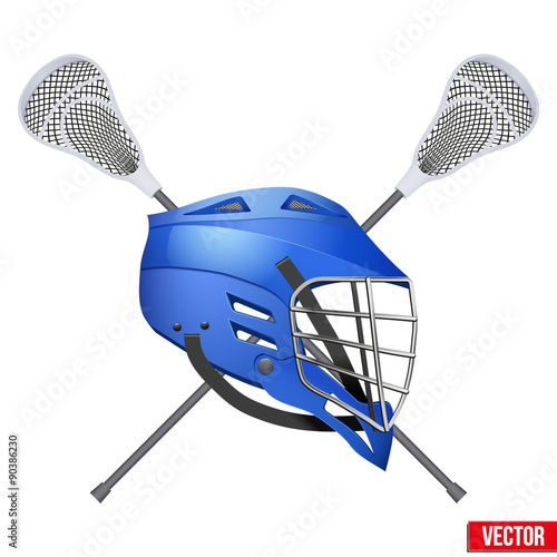 Lacrosse helmet and sticks.
