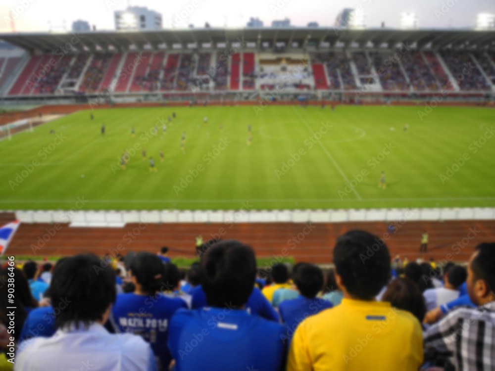 Fototapeta premium defocused background of soccer or football stadium at twilight,Thailand