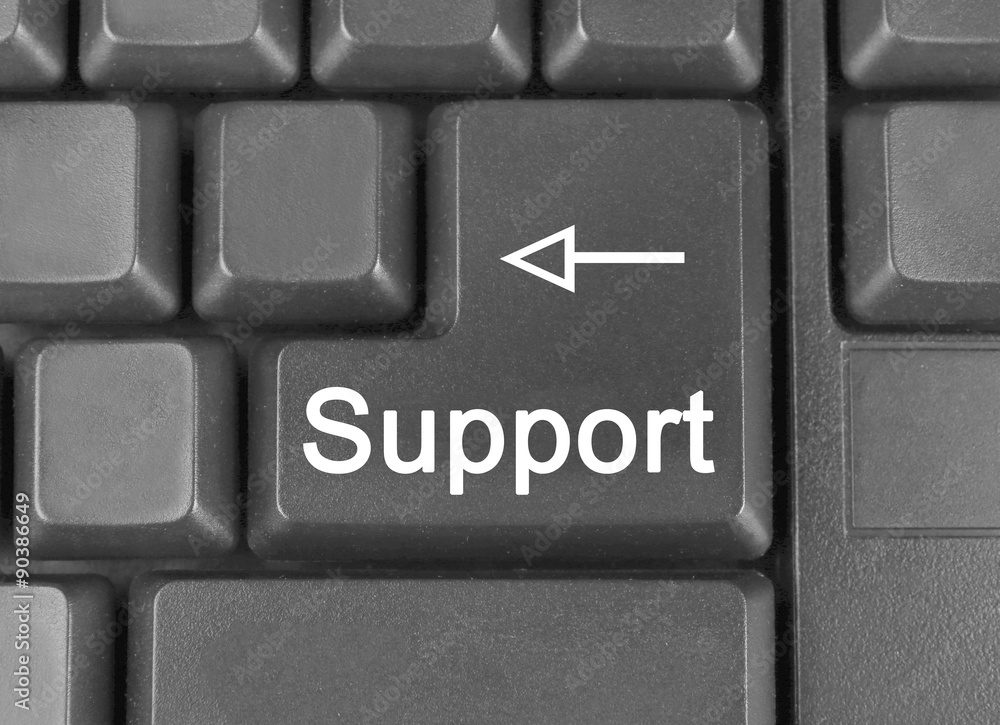 Close up of Support keyboard button Close up of Support keyboard button
