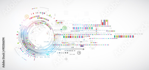Abstract technology background with various technological elemen