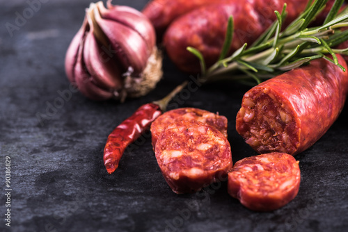 spanish traditional chorizo sausage