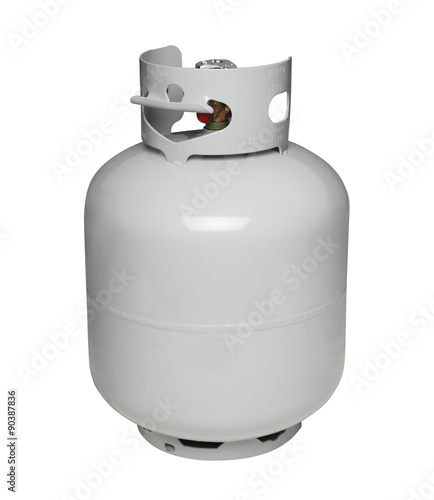 Propane gas cylinder, isolated on white