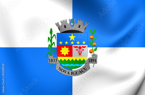 Flag of Nova Iguacu City, Brazil. photo