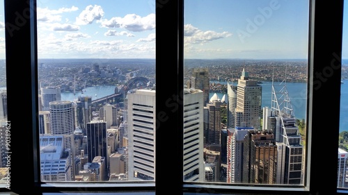 Vue de Sydney depuis les fen  tres de la Sydney Tower  Sydney  Australie