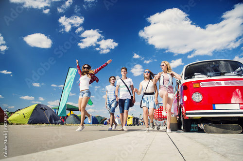 Beautiful teens at summer festival photo