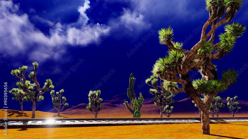 Fototapeta Joshua trees on desert