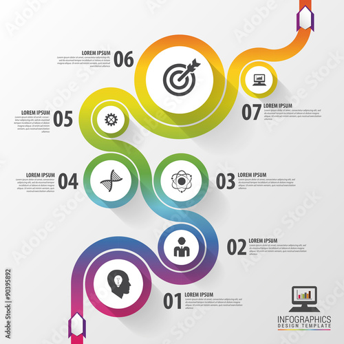 Abstract colorful business path. Timeline infographic template. Vector