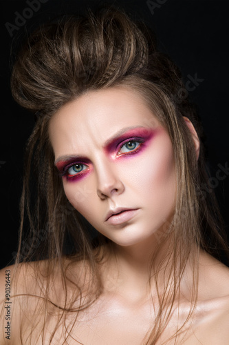 Wallpaper Mural Beauty portrait of young pretty girl with fashion make-up Torontodigital.ca